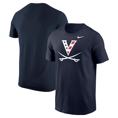 Men's Nike Navy Virginia Cavaliers Red White & Hoo Logo T-Shirt