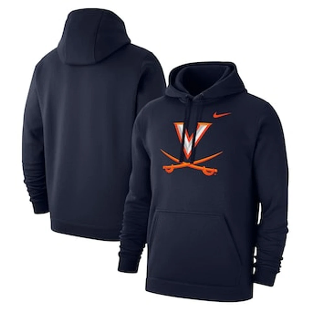 Men's Nike Navy Virginia Cavaliers Primary Club Fleece Pullover Hoodie