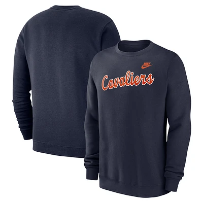 Men's Nike Navy Virginia Cavaliers Vintage Club Fleece Pullover Sweatshirt