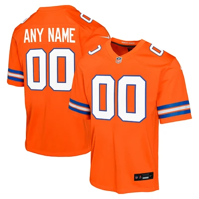 Youth Nike Orange Denver Broncos Mile High Collection 1977 Throwback Custom Game Jersey