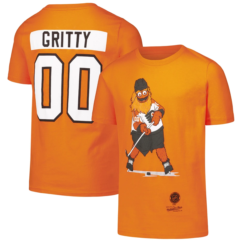 Youth Mitchell & Ness Orange Philadelphia Flyers Gritty T-Shirt