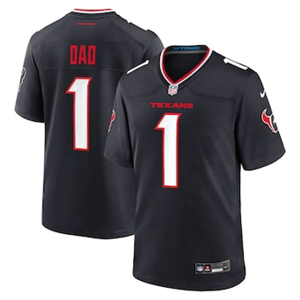 Men's Nike  Navy Houston Texans #1 Dad Game Jersey