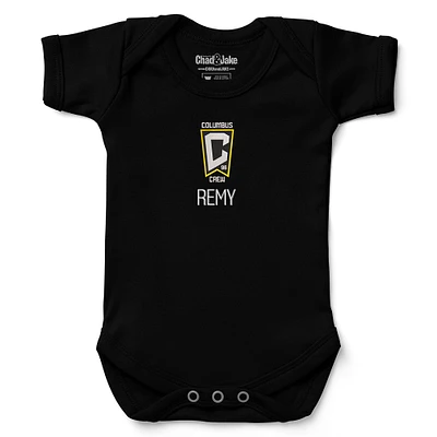Infant Chad & Jake Black Columbus Crew Logo Personalized Bodysuit