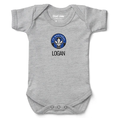 Infant Chad & Jake Heather Gray CF Montreal Logo Personalized Bodysuit
