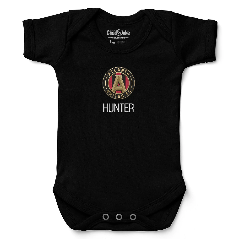 Infant Chad & Jake Black Atlanta United FC Logo Personalized Bodysuit