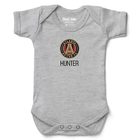 Infant Chad & Jake Heather Gray Atlanta United FC Logo Personalized Bodysuit