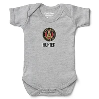 Infant Chad & Jake Heather Gray Atlanta United FC Logo Personalized Bodysuit