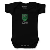 Infant Chad & Jake Black Austin FC Logo Personalized Bodysuit