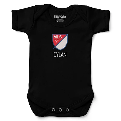 Infant Chad & Jake Black MLS Logo Personalized Bodysuit