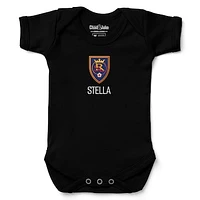 Infant Chad & Jake Black Real Salt Lake Logo Personalized Bodysuit