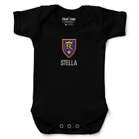 Infant Chad & Jake Black Real Salt Lake Logo Personalized Bodysuit