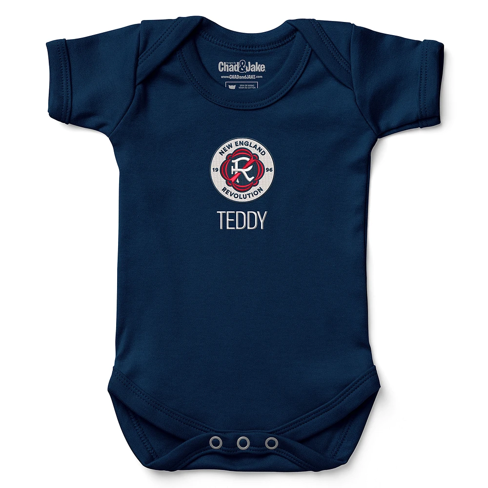 Infant Chad & Jake Navy New England Revolution Logo Personalized Bodysuit