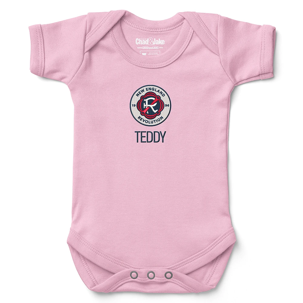 Infant Chad & Jake Light Pink New England Revolution Logo Personalized Bodysuit