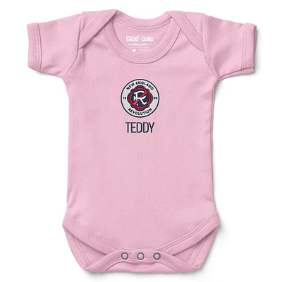 Infant Chad & Jake Light Pink New England Revolution Logo Personalized Bodysuit