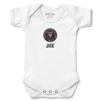 Infant Chad & Jake White Inter Miami CF Logo Personalized Bodysuit