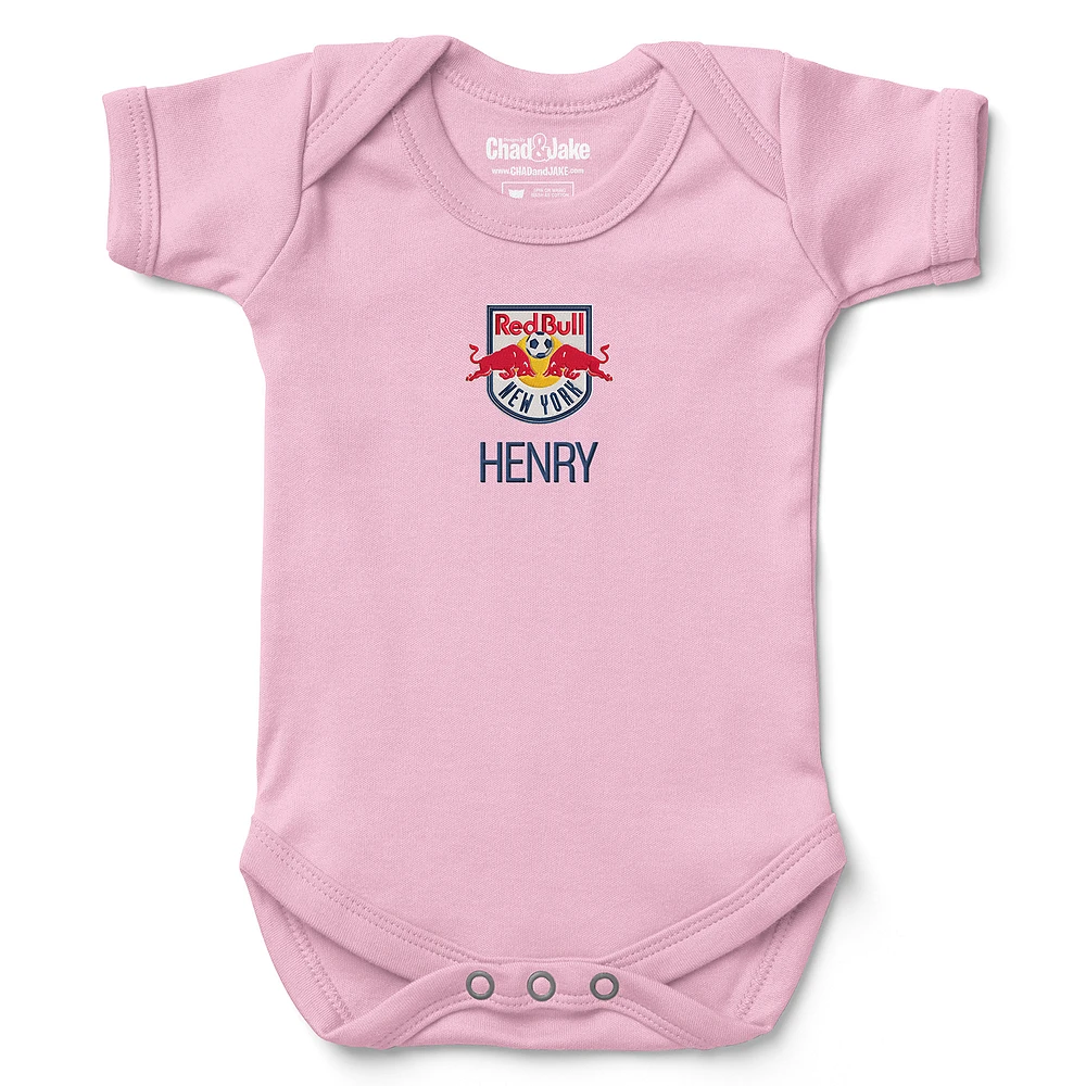 Infant Chad & Jake Light Pink New York Red Bulls Logo Personalized Bodysuit
