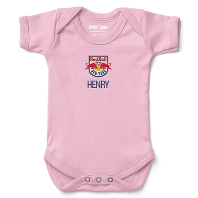Infant Chad & Jake Light Pink New York Red Bulls Logo Personalized Bodysuit