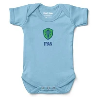 Infant Chad & Jake Light Blue Seattle Sounders FC Logo Personalized Bodysuit