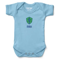 Infant Chad & Jake Light Blue Seattle Sounders FC Logo Personalized Bodysuit