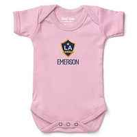 Infant Chad & Jake Light Pink LA Galaxy Logo Personalized Bodysuit