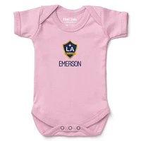 Infant Chad & Jake Light Pink LA Galaxy Logo Personalized Bodysuit