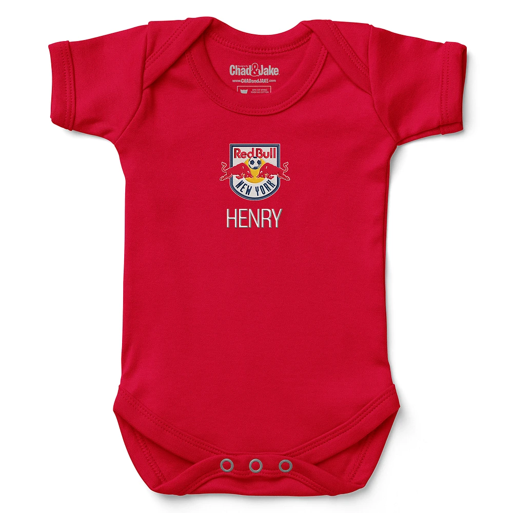 Infant Chad & Jake Red New York Bulls Logo Personalized Bodysuit