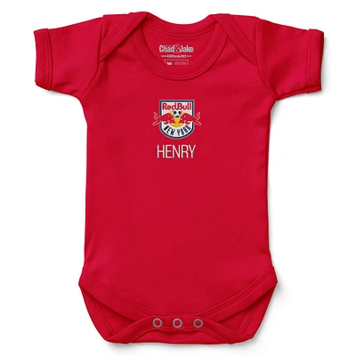 Infant Chad & Jake Red New York Bulls Logo Personalized Bodysuit