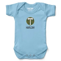 Infant Chad & Jake Light Blue Portland Timbers Logo Personalized Bodysuit