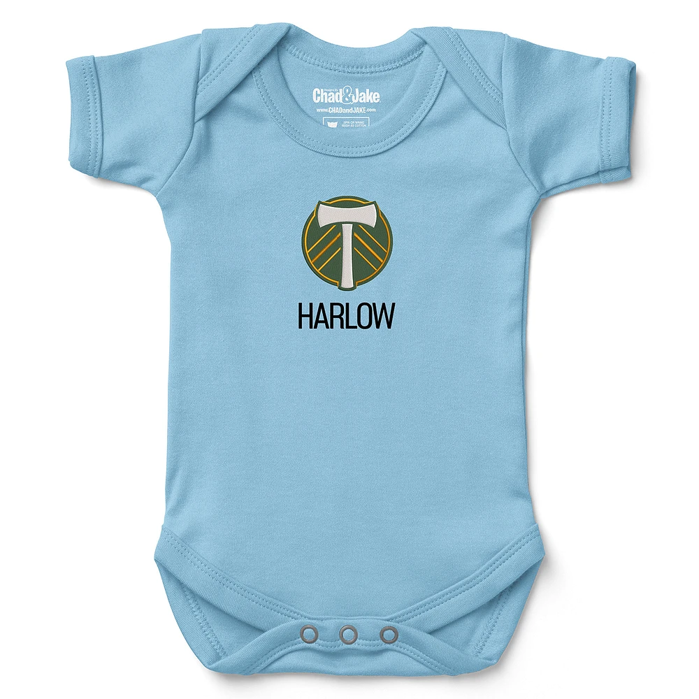 Infant Chad & Jake Light Blue Portland Timbers Logo Personalized Bodysuit