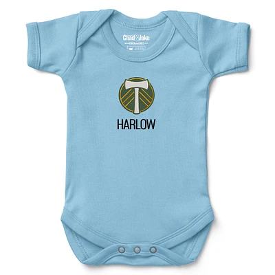 Infant Chad & Jake Light Blue Portland Timbers Logo Personalized Bodysuit