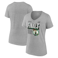 Women's Fanatics Steel Boston Celtics 2024 Eastern Conference Champions Locker Room Post Up Move V-Neck T-Shirt