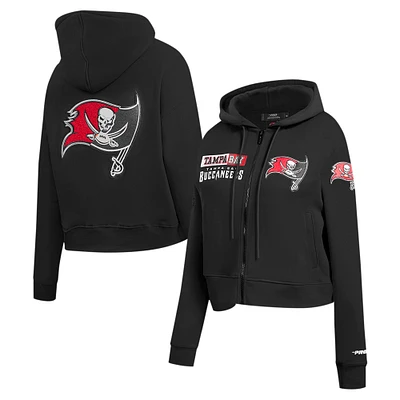 Women's Pro Standard Black Tampa Bay Buccaneers Split Logo Full-Zip Hoodie