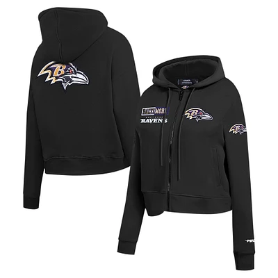 Women's Pro Standard Black Baltimore Ravens Split Logo Full-Zip Hoodie