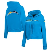 Women's Pro Standard Powder Blue Los Angeles Chargers Split Logo Full-Zip Hoodie