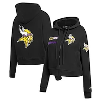 Women's Pro Standard Black Minnesota Vikings Split Logo Full-Zip Hoodie