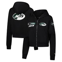 Women's Pro Standard Black New York Jets Split Logo Full-Zip Hoodie