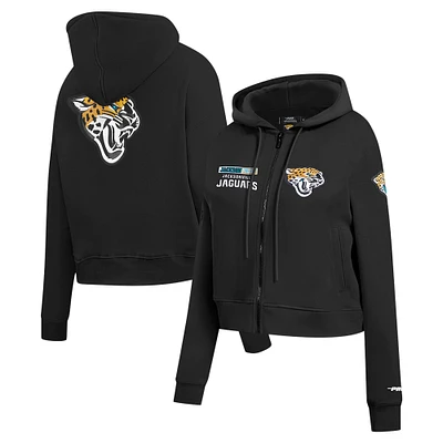 Women's Pro Standard Black Jacksonville Jaguars Split Logo Full-Zip Hoodie