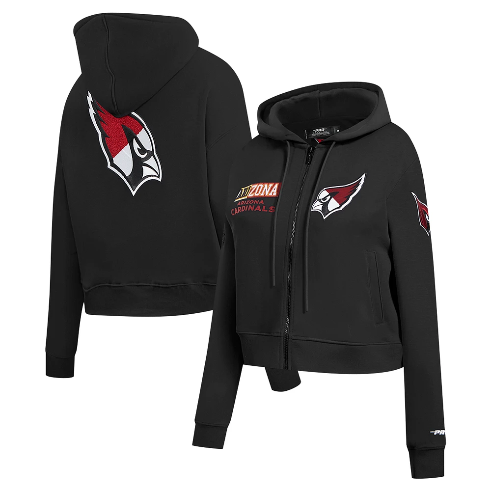 Women's Pro Standard Black Arizona Cardinals Split Logo Full-Zip Hoodie