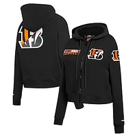 Women's Pro Standard Black Cincinnati Bengals Split Logo Full-Zip Hoodie