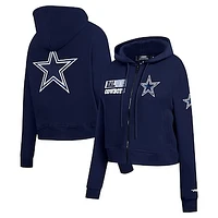 Women's Pro Standard Navy Dallas Cowboys Split Logo Full-Zip Hoodie