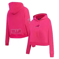 Women's Pro Standard Pink Buffalo Bills Triple Cropped Fleece Pullover Hoodie