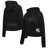 Women's Pro Standard Black Las Vegas Raiders Jeweled Cropped Pullover Hoodie