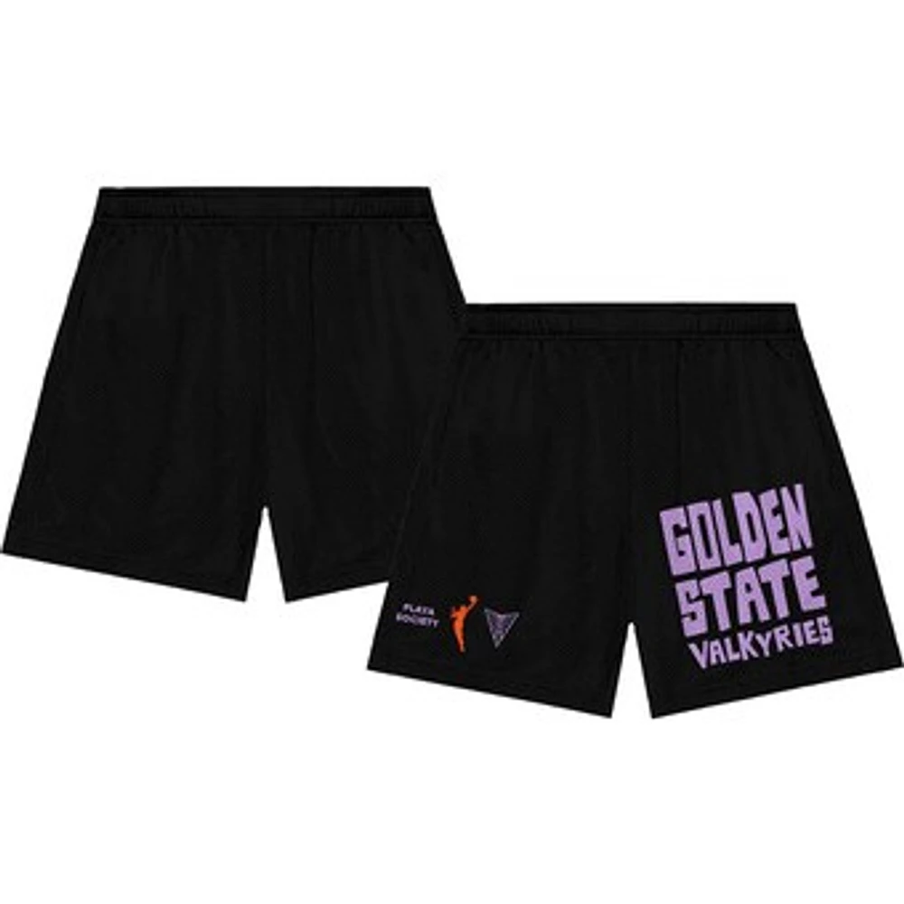 Unisex Playa Society Eclipse Black Golden State Valkyries Fleece Shorts