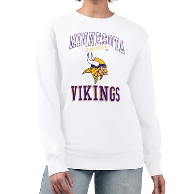 Women's G-III 4Her by Carl Banks Minnesota Vikings Team Logo Graphic Tri-Blend Pullover Sweatshirt