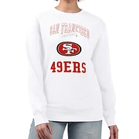 Women's G-III 4Her by Carl Banks White San Francisco 49ers Team Logo Graphic Tri-Blend Pullover Sweatshirt