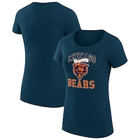 Women's G-III 4Her by Carl Banks Navy Chicago Bears Team Logo Graphic Fitted T-Shirt
