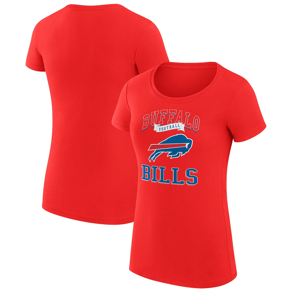 Women's G-III 4Her by Carl Banks Red Buffalo Bills Team Logo Graphic Fitted T-Shirt