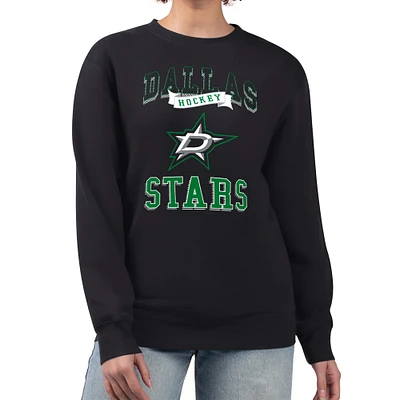 Women's G-III 4Her by Carl Banks Dallas Stars Team Logo Tri-Blend Fleece Pullover Sweatshirt