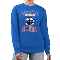 Women's G-III 4Her by Carl Banks Royal Edmonton Oilers Team Logo Tri-Blend Fleece Pullover Sweatshirt