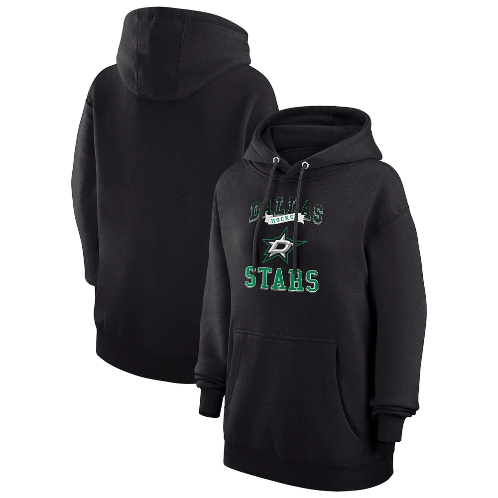 Women's G-III 4Her by Carl Banks Black Dallas Stars Team Logo Tri-Blend Fleece Pullover Hoodie